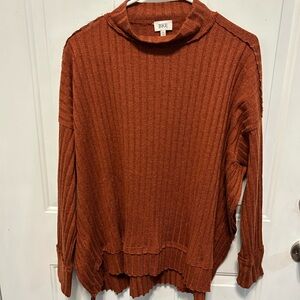 BKE Women's Cowl Neck Sweater in Warm Rust